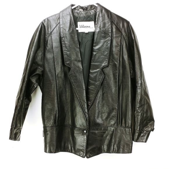 Wilsons Leather | Jackets & Coats | Vintage Wilsons Black Leather Coat ...